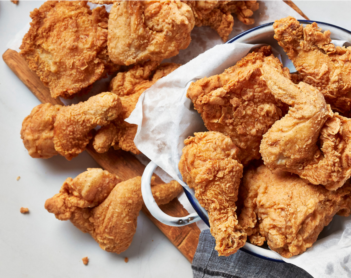 Delicious fried chicken on a plate