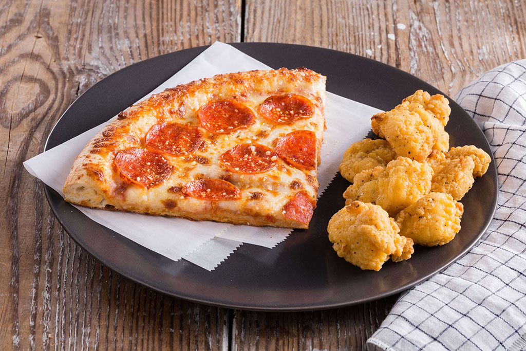 Pizza and chicken